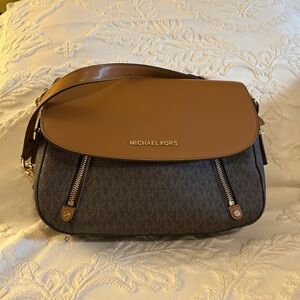 Michael Kors Tan and Brown Shoulder Bag